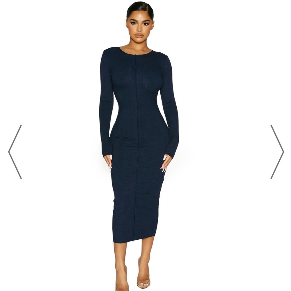 Naked wardrobe snatched navy blue xs dress nwt